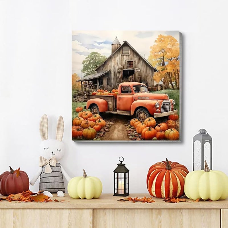VIGEGU 2 Pack Fall Paint by Numbers Kit for Adults with Framed,Thanksgiving Paint by Number DIY Adult Paint by Number Kits for Wall Decor 10x10in - Image 3